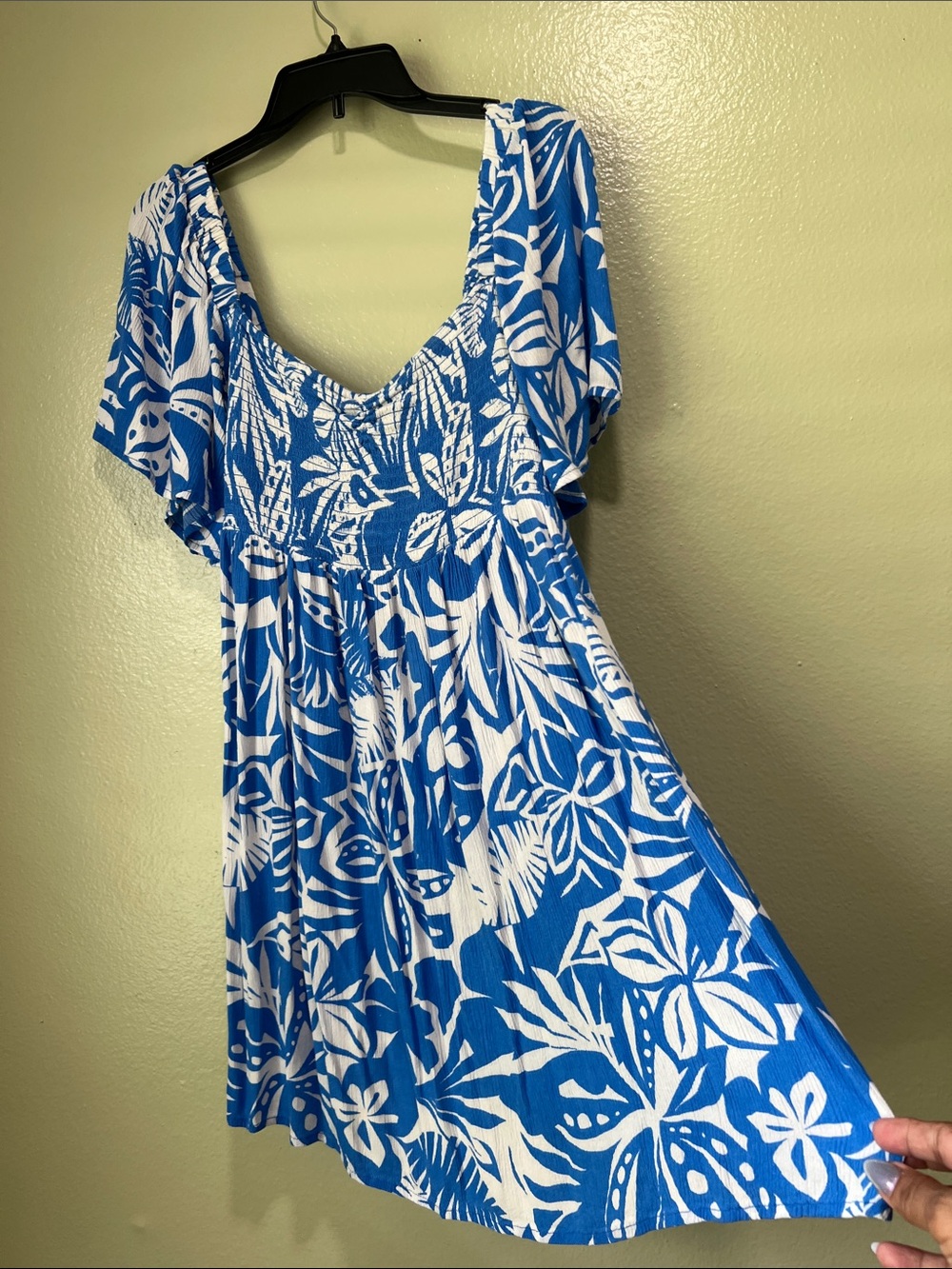 Roxy Blue and White Floral Mini Dress